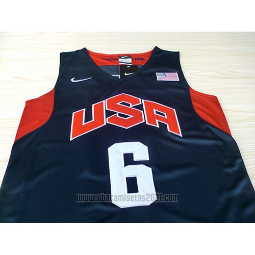 Camiseta USA 2012 Lebron James #6 Negro